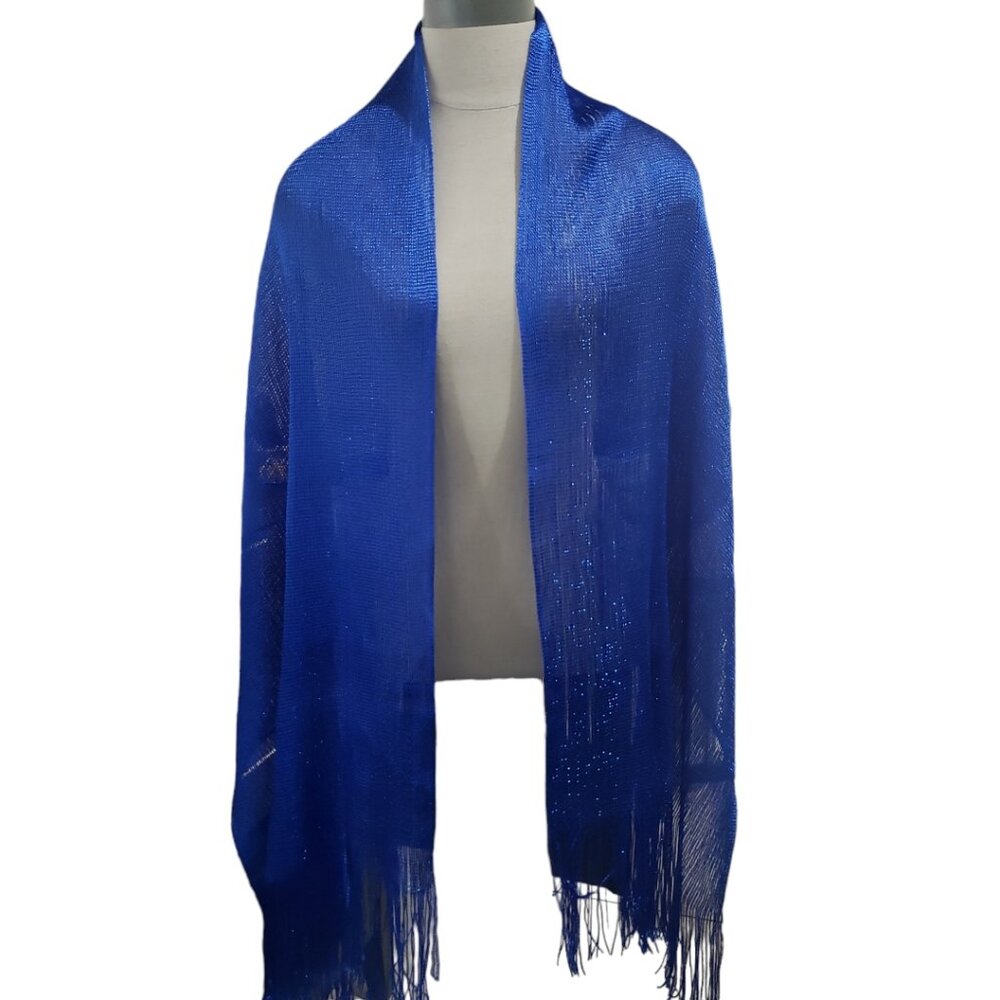 CT1760 Odiva Royal Blue Fringes Scarf/Wrap